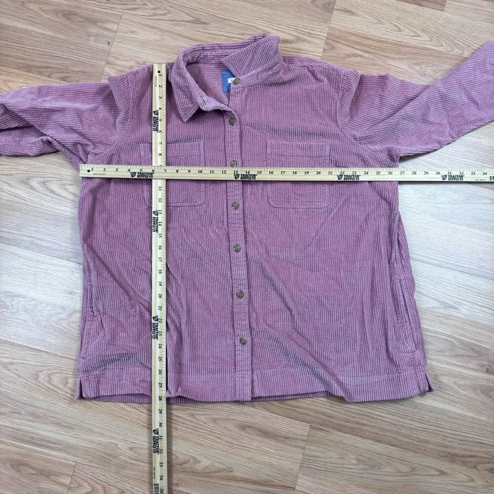 L.L. Bean Women’s Corduroy Button Down Work Shirt 3X Pink Utility Sweater Fall
